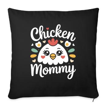Poulet Maman Poulets Maman Maman Femme de fermier Fête des Mères Poulet pour la fête des mères - Housse de coussin décorative 45 x 45 cm - noir - Devant