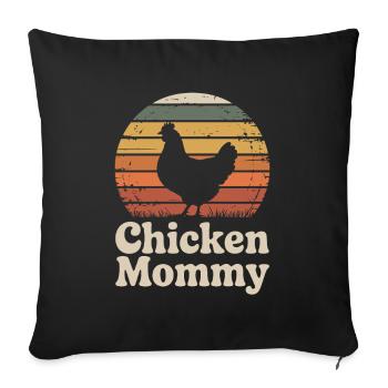 Poulet Maman Poulets Maman Maman Femme de fermier Fête des Mères Poulet pour la fête des mères - Housse de coussin décorative 45 x 45 cm - noir - Devant