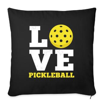 J’adore le pickleball - Paddle Sport Stressed - Housse de coussin décorative 45 x 45 cm - noir - Devant