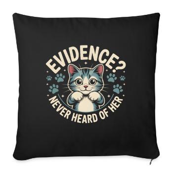 Des preuves ? Jamais entendu parler de ça | Chat Flippant Mignon - Housse de coussin décorative 45 x 45 cm - noir - Devant