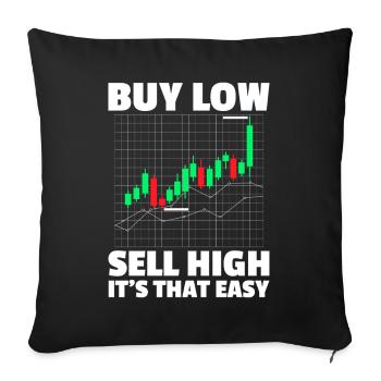 Acheter bas vendre cher Marché boursier Trader en bourse - Housse de coussin décorative 45 x 45 cm - noir - Devant