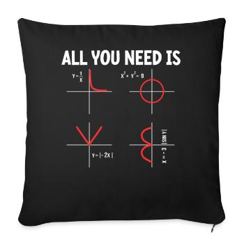 Quelle partie de la question de ne pas faire de bêtises en maths ? - Housse de coussin décorative 45 x 45 cm - noir - Devant