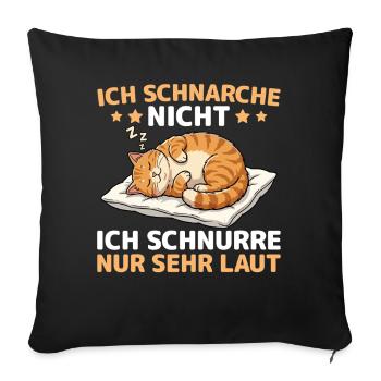 Sleeping Cat Tired Pet Cuddling - Sofa pillowcase 17,3'' x 17,3'' (45 x 45 cm) - black - Front