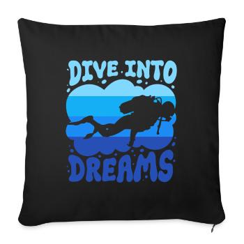 Plongeurs Plongée sous-marine Plongée - Housse de coussin décorative 45 x 45 cm - noir - Devant