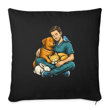Veterinarian Veterinarian - Sofa pillowcase 17,3'' x 17,3'' (45 x 45 cm) - black - Front