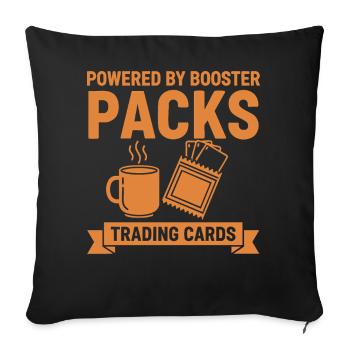 Powered By Booster Packs Trading Cards Collector - Sofa pillowcase 17,3'' x 17,3'' (45 x 45 cm) - black - Front
