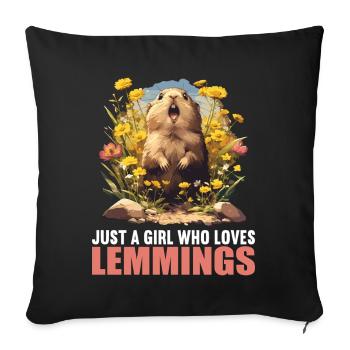 Lemmings Lemming - Sofa pillowcase 17,3'' x 17,3'' (45 x 45 cm) - black - Front