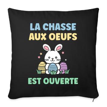 egg hunt - Sofa pillowcase 17,3'' x 17,3'' (45 x 45 cm) - black - Front