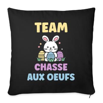 egg hunt - Sofa pillowcase 17,3'' x 17,3'' (45 x 45 cm) - black - Front