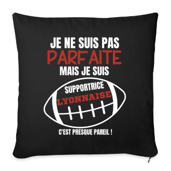 Supporter Rugby Lyonnaise Humour - Sofa pillowcase 17,3'' x 17,3'' (45 x 45 cm) - black - Front