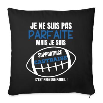 Unterstützer-Rugby Castraise-Humor - Sofakissenbezug 45 x 45 cm - Schwarz - Vorne