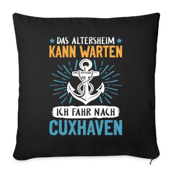 Papi MAISON DE RETRAITE PEUT ATTENDRE, JE VAIS - Housse de coussin décorative 45 x 45 cm - noir - Devant