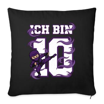 I'm 10 Ninja 10th Birthday Purple - Sofa pillowcase 17,3'' x 17,3'' (45 x 45 cm) - black - Front