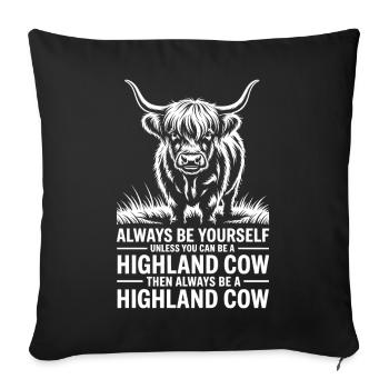 Dictons écossais sur le bétail des Highlands : Don du bétail - Housse de coussin décorative 45 x 45 cm - noir - Devant