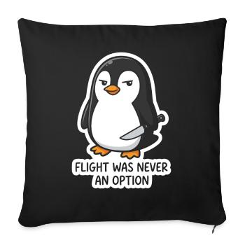 Pingouin avec lame - le vol n’était pas une option - Housse de coussin décorative 45 x 45 cm - noir - Devant