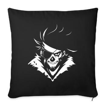 Pirate Skull with Eye Patch – Urban Skull - Sofa pillowcase 17,3'' x 17,3'' (45 x 45 cm) - black - Front
