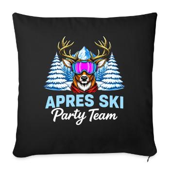 Apres Ski Party Team Hirsch - Sofakissenbezug 45 x 45 cm - Schwarz - Vorne