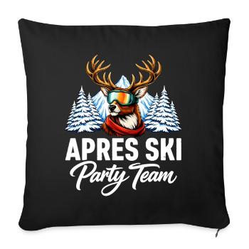 Équipe de la fête d’après-ski - Housse de coussin décorative 45 x 45 cm - noir - Devant