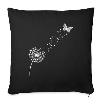 Dandelion – Freedom in the Wind - Sofa pillowcase 17,3'' x 17,3'' (45 x 45 cm) - black - Front