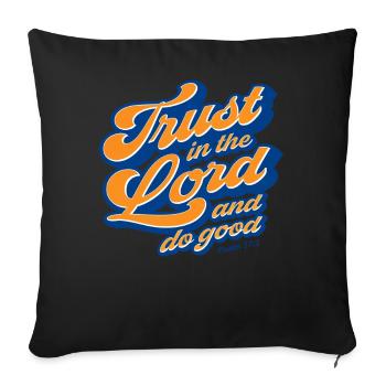 Jésus chrétien Dieu adore la foi religieuse - Housse de coussin décorative 45 x 45 cm - noir - Devant