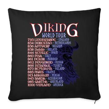 Wikinger Valhalla nordische Mythologie Welttournee - Sofakissenbezug 45 x 45 cm - Schwarz - Vorne