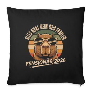 Cadeau drôle pour la retraite des pensionnaires 2026 à Capybara - Housse de coussin décorative 45 x 45 cm - noir - Devant