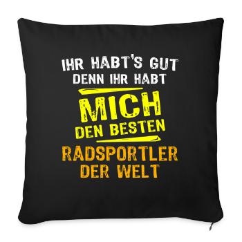 Cyclist Gift - Sofa pillowcase 17,3'' x 17,3'' (45 x 45 cm) - black - Front