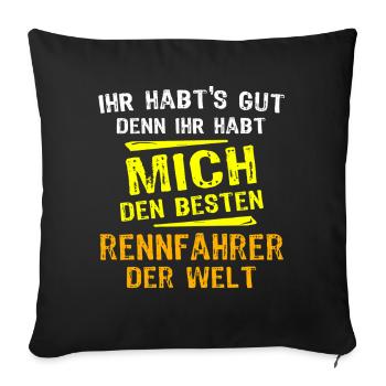 Cadeau de coureur - Housse de coussin décorative 45 x 45 cm - noir - Devant