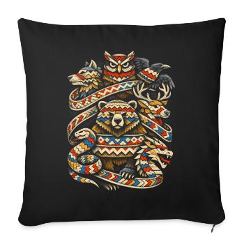 Scandinavian Vikings - Sofa pillowcase 17,3'' x 17,3'' (45 x 45 cm) - black - Front