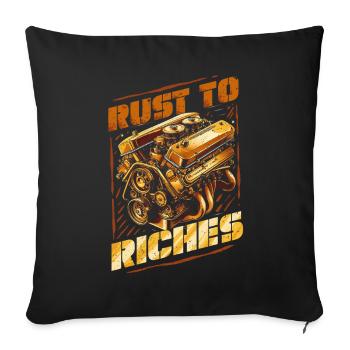 Auto Restauration Rust To Riches - Sofa pillowcase 17,3'' x 17,3'' (45 x 45 cm) - black - Front