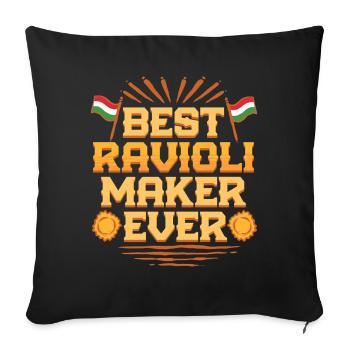 Meilleur fabricant de raviolis de tous les temps - Housse de coussin décorative 45 x 45 cm - noir - Devant
