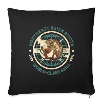 Sepak Takraw Southeast Asian Roots - Sofa pillowcase 17,3'' x 17,3'' (45 x 45 cm) - black - Front