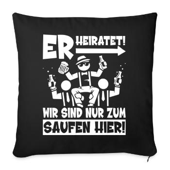 Bachelor Party T-Shirt Men Bachelor Party Shirts - Sofa pillowcase 17,3'' x 17,3'' (45 x 45 cm) - black - Front
