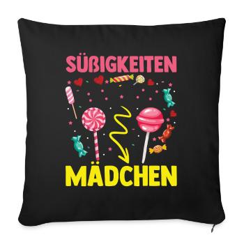 Sweets Sweet Tooth Cute Girl - Sofa pillowcase 17,3'' x 17,3'' (45 x 45 cm) - black - Front