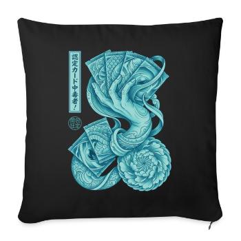 Certified Card Addict Trading Card Collector God - Sofa pillowcase 17,3'' x 17,3'' (45 x 45 cm) - black - Front