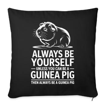 Dictons du cochon d’AMeer Cadeau du cochon d’Inde - Housse de coussin décorative 45 x 45 cm - noir - Devant