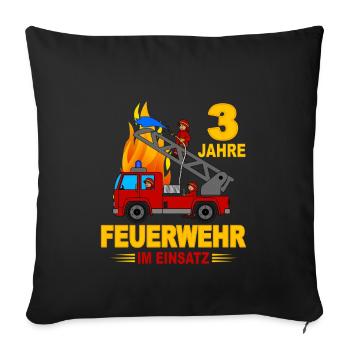 Fire brigade operation 3 years - Sofa pillowcase 17,3'' x 17,3'' (45 x 45 cm) - black - Front