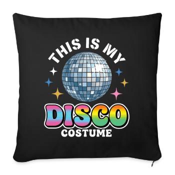 Voici mon costume disco boule disco - Housse de coussin décorative 45 x 45 cm - noir - Devant