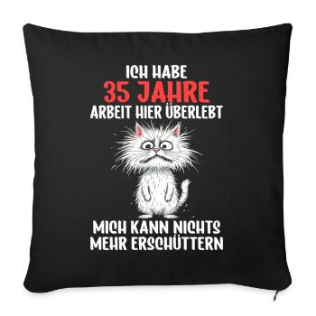 35th Anniversary of the Company Service Anniversary of Work - Sofa pillowcase 17,3'' x 17,3'' (45 x 45 cm) - black - Front