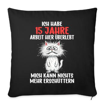 15 Year Company Anniversary Service Anniversary Work - Sofa pillowcase 17,3'' x 17,3'' (45 x 45 cm) - black - Front