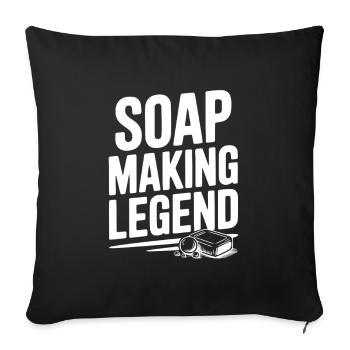 Seifenherstellungslegende - Sofakissenbezug 45 x 45 cm - Schwarz - Vorne