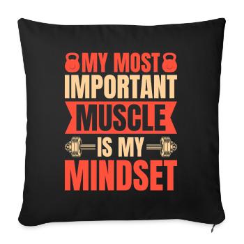 Motivation en forme Bodybuilder Mentalité importante - Housse de coussin décorative 45 x 45 cm - noir - Devant
