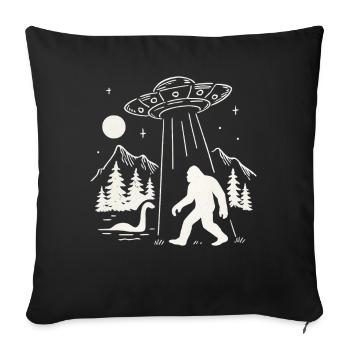 Vaisseau OVNI Sasquatch d’abduction extraterrestre Bigfoot - Housse de coussin décorative 45 x 45 cm - noir - Devant