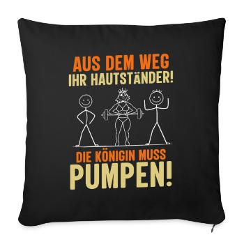 Haltérophile HORS DE LA ROUTE SA PEAU SE DRESSE Drôle - Housse de coussin décorative 45 x 45 cm - noir - Devant