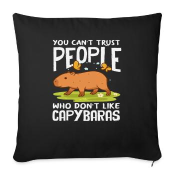 Capybara Lover Cute Funny Animal Lover - Sofa pillowcase 17,3'' x 17,3'' (45 x 45 cm) - black - Front