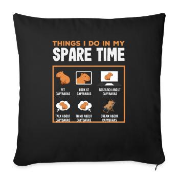 Leisure Capybaras Cute Funny Animal Lover - Sofa pillowcase 17,3'' x 17,3'' (45 x 45 cm) - black - Front