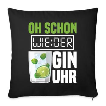 Gin Clock - Housse de coussin décorative 45 x 45 cm - noir - Devant