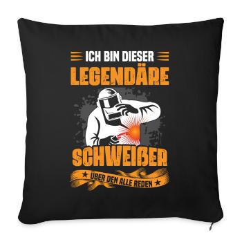 Je suis le soudeur légendaire - Housse de coussin décorative 45 x 45 cm - noir - Devant