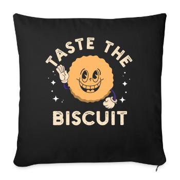 Sweet Bite Biscuit Maskottchen - Sofakissenbezug 45 x 45 cm - Schwarz - Vorne