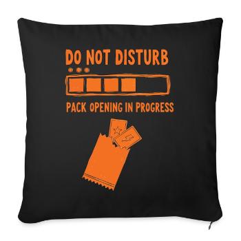 Do Not Disturb Pack Opening In Progress Trading - Sofa pillowcase 17,3'' x 17,3'' (45 x 45 cm) - black - Front